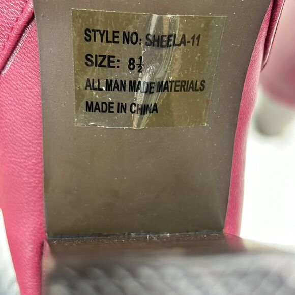 Breckelles | Burgundy open toe heel ankle booties 8.5 - Picture 9 of 10